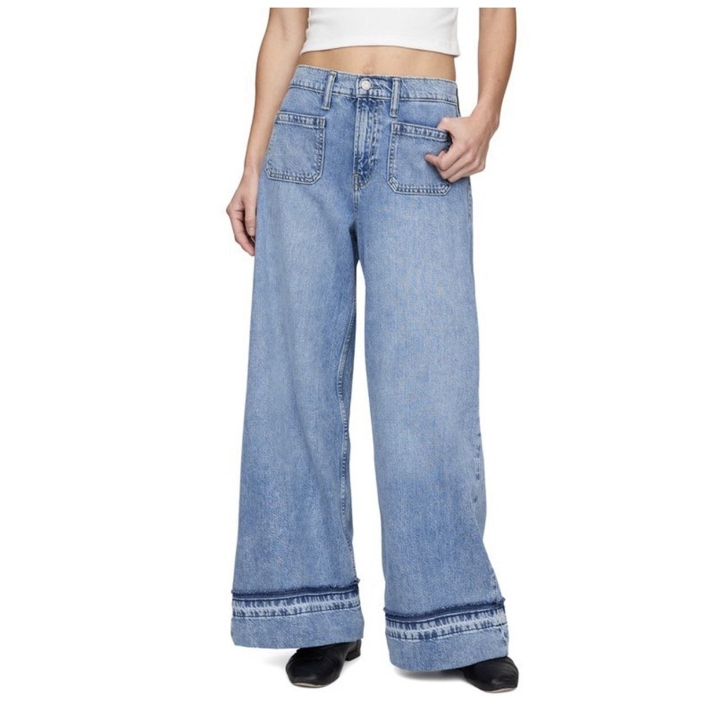 GAP BAGGY MID RISE Ultrasoft Wide Leg Jeans Blue 8 Bohemian (31x29)